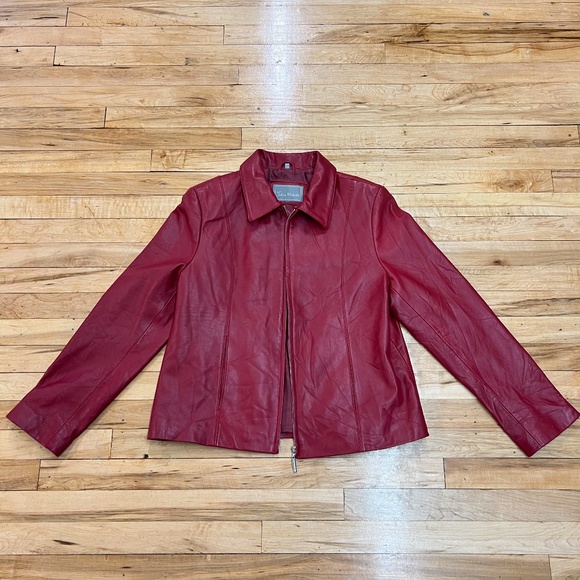 Vintage Juliet Michelle Red Genuine Leather Jacket - Picture 2 of 6